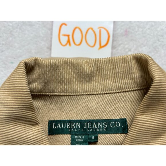 Lauren Jeans Co. Ralph Lauren Womens Tan Denim Crop Jacket Small Pockets Casual - Picture 11 of 11